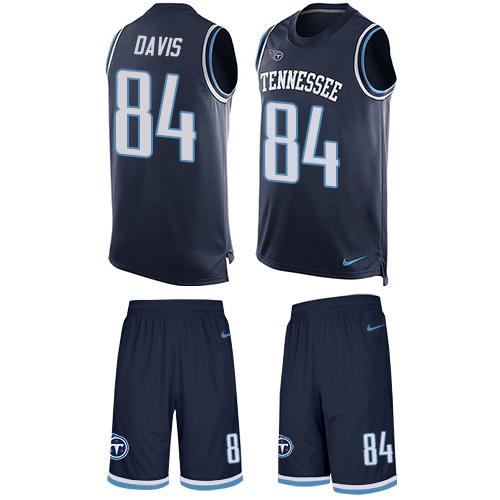 Nike Titans #84 Corey Davis Navy Blue Alternate Men's Stitched NFL Limited Tank Top Suit Jersey - Click Image to Close